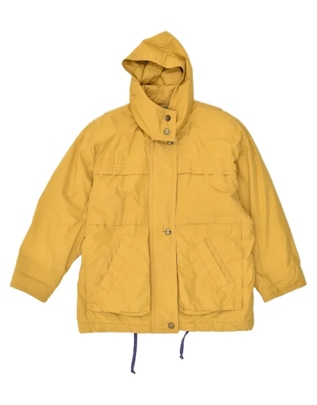 BETTY BARCLAY Womens Hooded Windbreaker Coat UK 16 Large Yellow