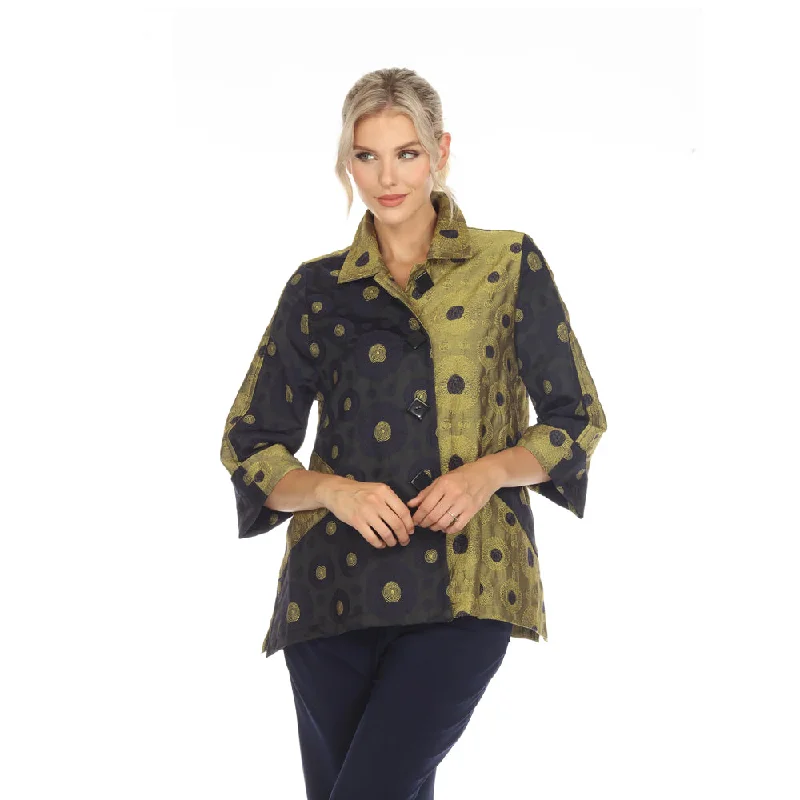 Moonlight Two-Tone Polka-Dot Jacquard Jacket in Kiwi - 3591-KW