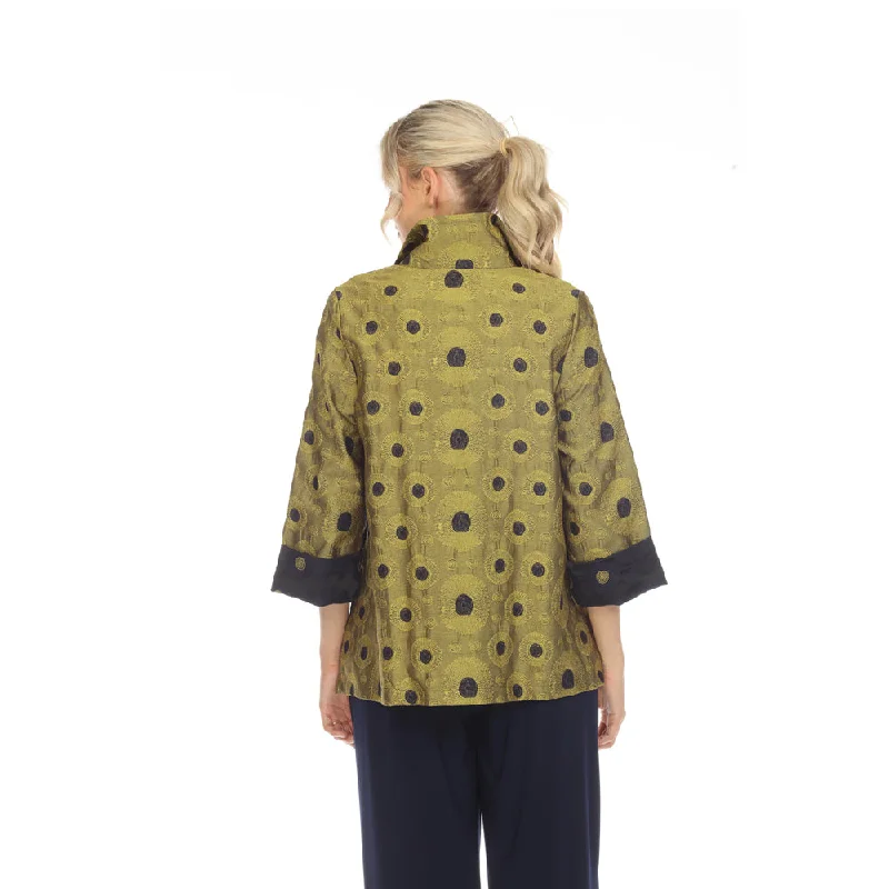 Moonlight Two-Tone Polka-Dot Jacquard Jacket in Kiwi - 3591-KW