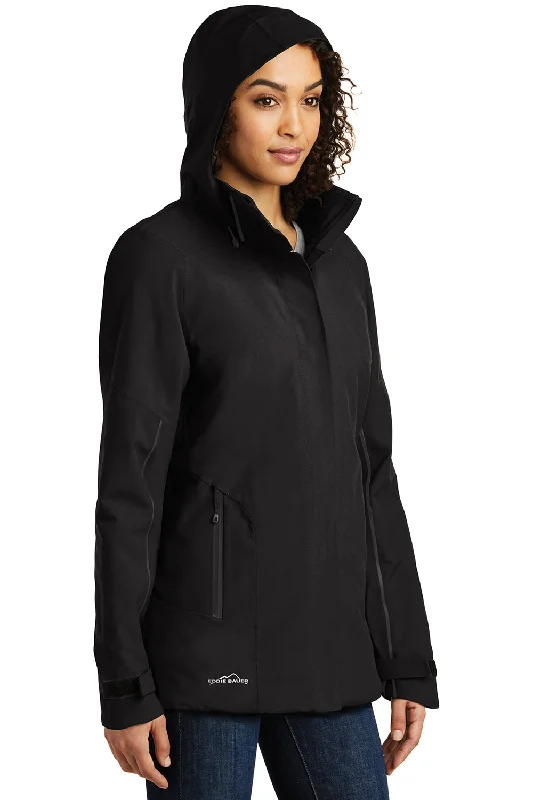 Eddie Bauer Womens WeatherEdge Plus Waterproof Full Zip Hooded Jacket - Black