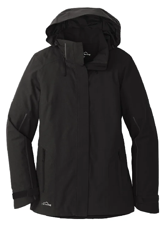 Eddie Bauer Womens WeatherEdge Plus Waterproof Full Zip Hooded Jacket - Black