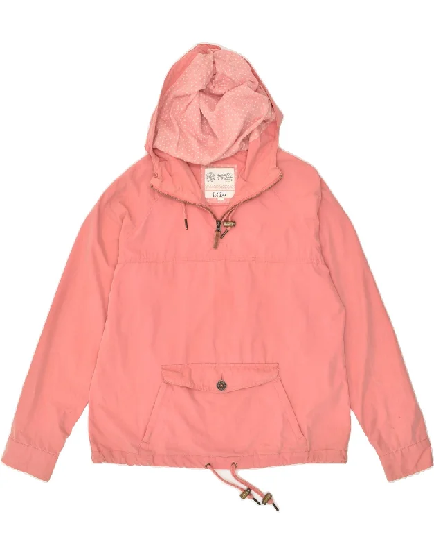 FAT FACE Womens Hooded Anorak Jacket UK 10 Small Pink Cotton