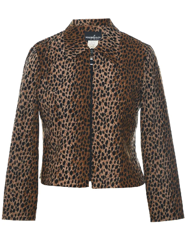 Leopard Print Jacket - M