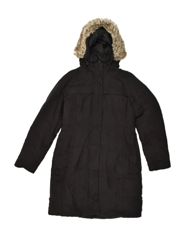 THE NORTH FACE Womens Hooded Padded Coat UK 12 Medium Black Nylon