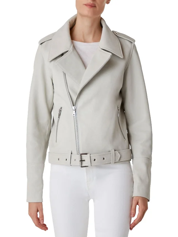 Women White biker Jacket – Boneshia