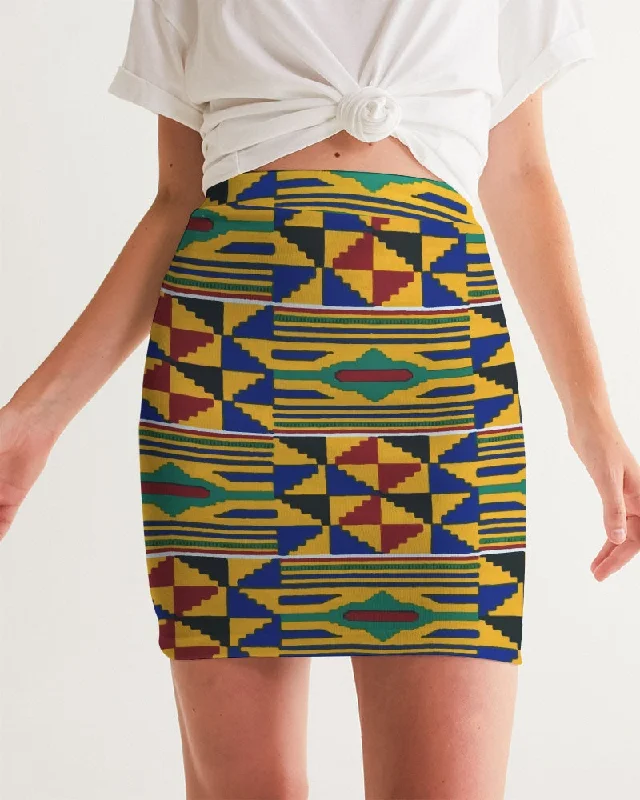 AKH African Kente Cloth Women's Mini Skirt