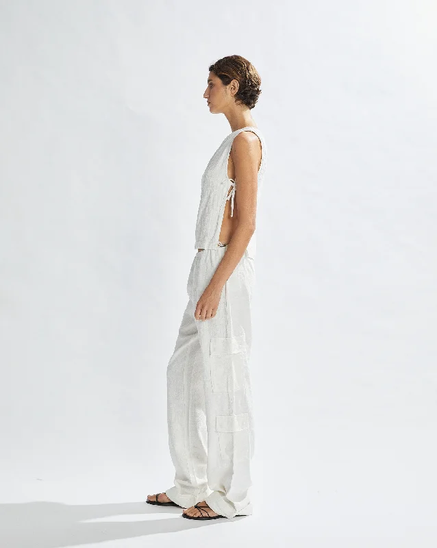 Evie Trousers Off White Cropped