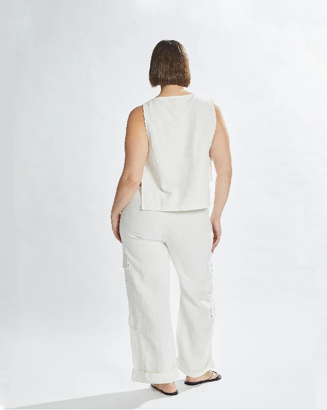 Evie Trousers Off White Cropped