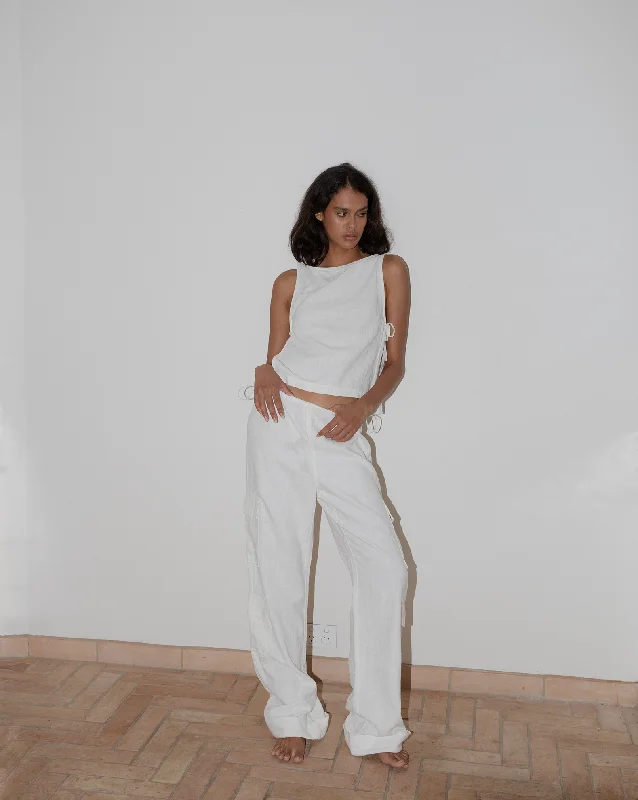 Evie Trousers Off White Cropped