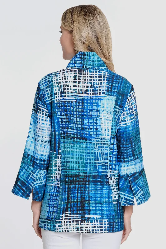 Knit Mesh Jacket - Royal Print