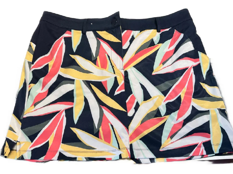 Lady Hagen Navy Multicolor Foliage Print Golf Skort Size 12