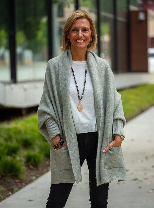 Sage Shrug Cardigan With Pockets