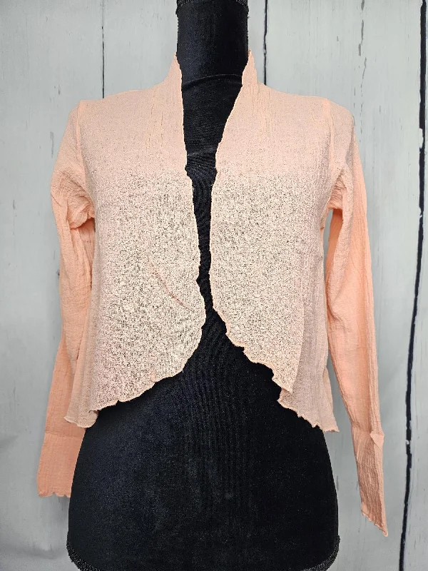 Bolero Jacket  sheer 100% cotton guaze  Womens - Salmon -BB901