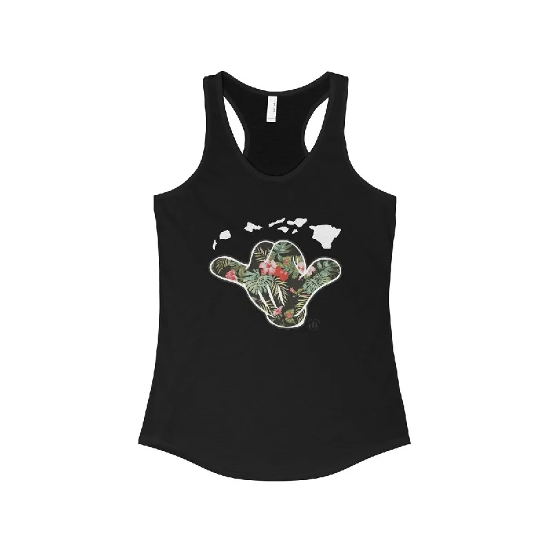 Hawaii Shaka Floral Racerback Tank